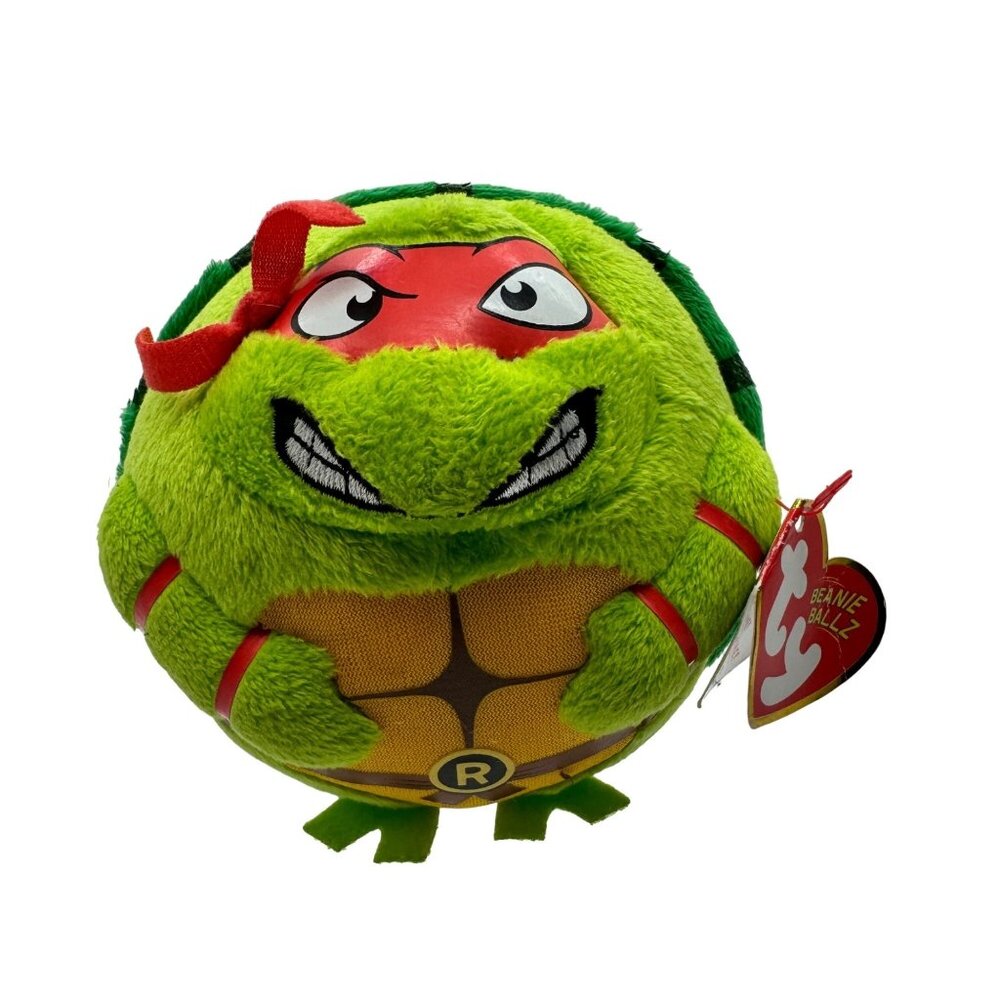 Teenage Mutant Ninja Turtles Ty Beanie Ballz Raphael Plush 2013 TMNT‎